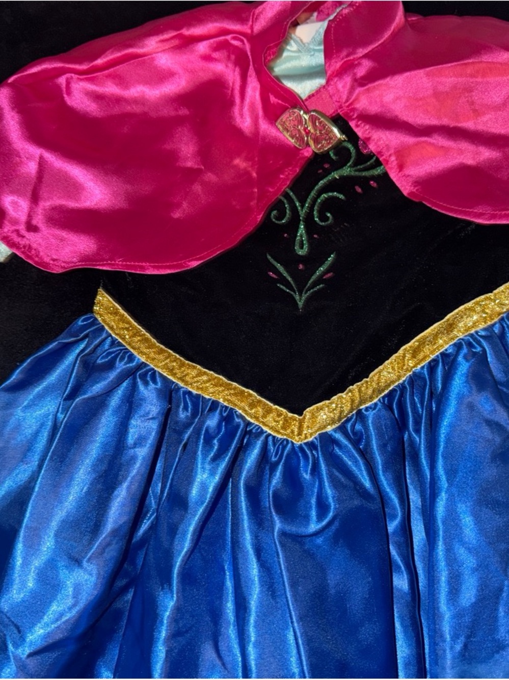 Girls' Sparkle Costume Dress with Pink Capelet and Gold Trim